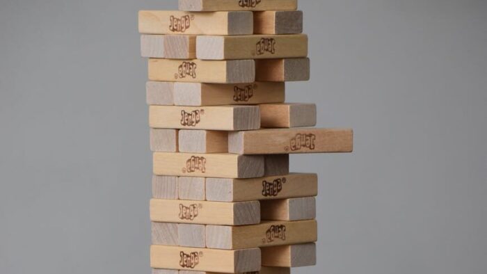 tower game with wooden blocks